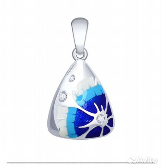 Подвеска из серебра с эмалью и фианитами Sokolov