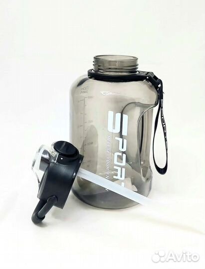 Спортивная бутылка 1,7л.для фитнеса чёрная