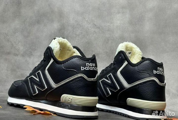 Кроссовки New balance 574 высокие зимние кожаные