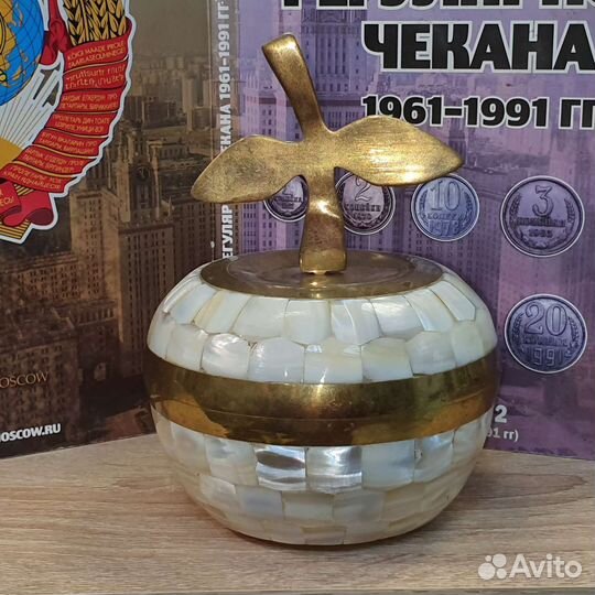 N1. Шкатулка Яблоко. Латунь-Бронза. Старинная