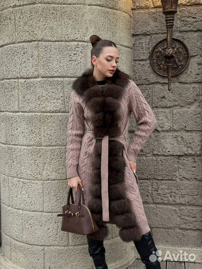 Кашемировые Кардиганы с песцом LUX / 42-48