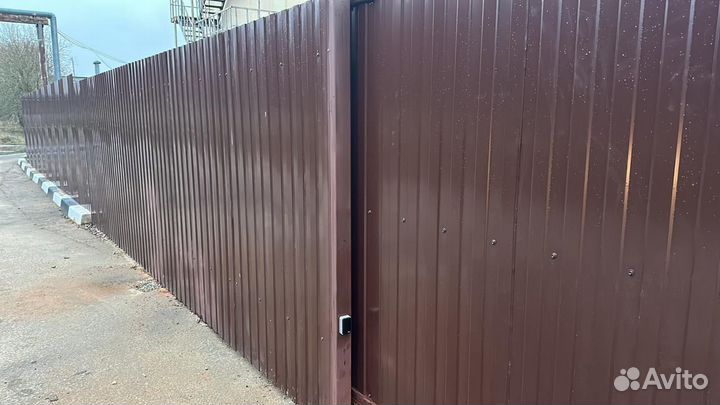 Откатные ворота под ключ с доставкой и установкой