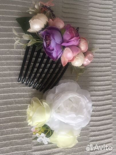 Новые Заколка-гребень и Заколка-брошь Цветы