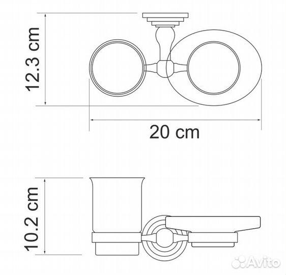 Держатель стакана и мыльницы Ammer K-7026