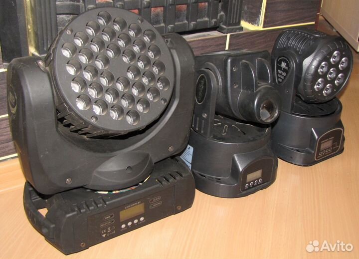 Головы LED Светомузыка 3шт Rgbw Gobo Строб Mic DMX