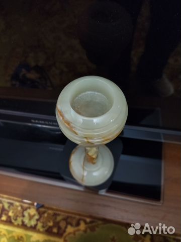 Подсвечник натуральный камень оникс высота 20см