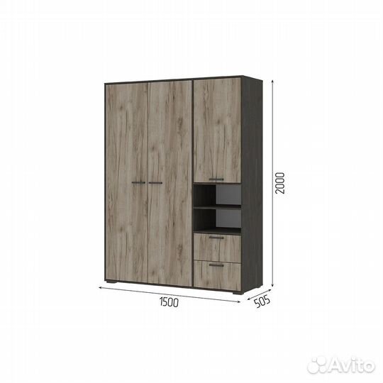 Шкаф трехстворчатый 