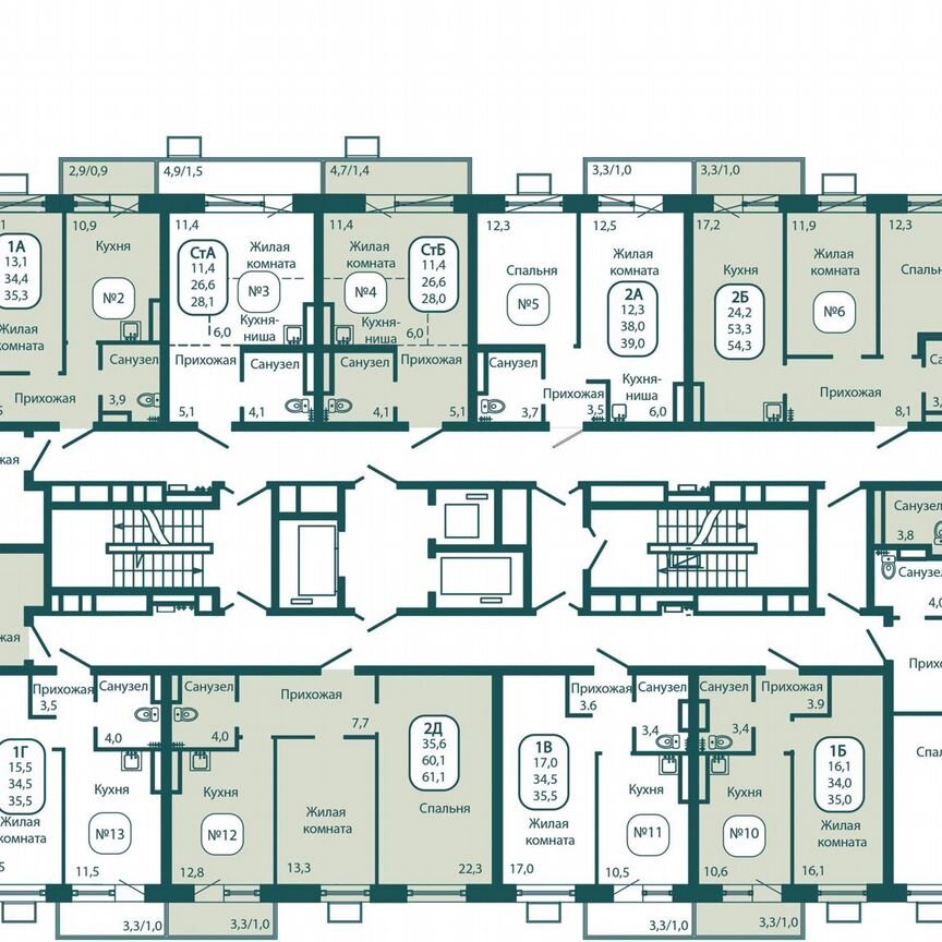 2-к. квартира, 71,9 м², 7/17 эт.