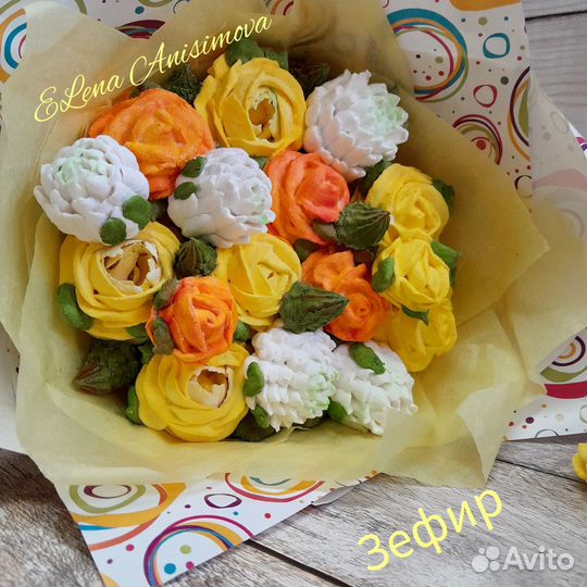 Съедобные букеты из зефира