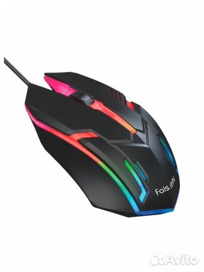 Мышь проводная FaisON, M-12, Shot, оптическая, цве