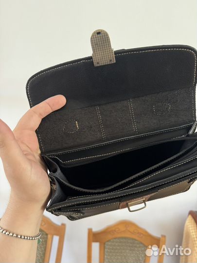 Барсетка кожаная мужская в национальном стиле