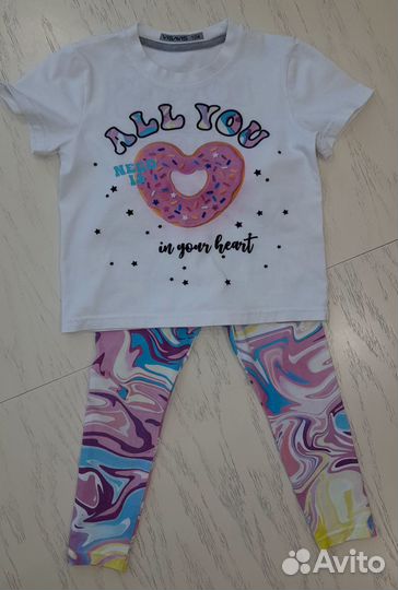 Комплект футболка и леггинсы, р-р 104