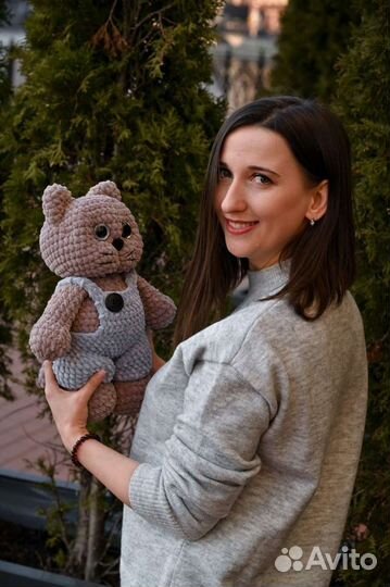 Вязаная игрушка кот, плюшевый котёнок