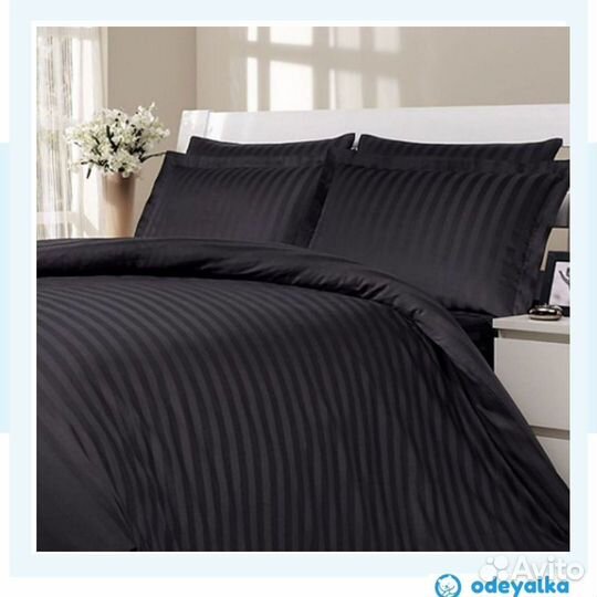 Белье постельное страйп сатин евро