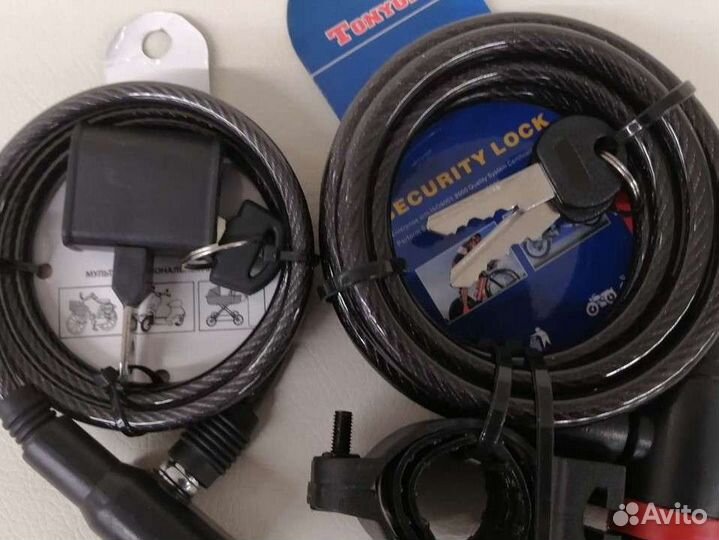 Велозамок с ключами, для велосипеда, самоката, мот