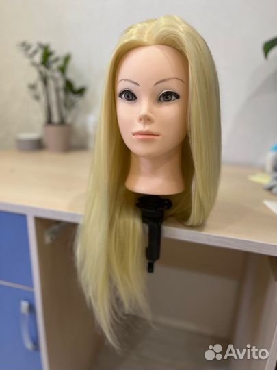 Манекен голова для причесок натуральные волосы