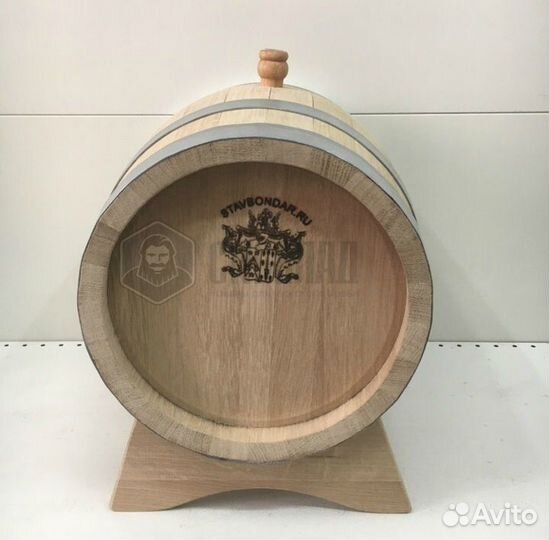 Бочка дубовая заливная, 15л (Сильный обжиг) Ставб