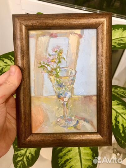 Картина маслом цветы в вазе