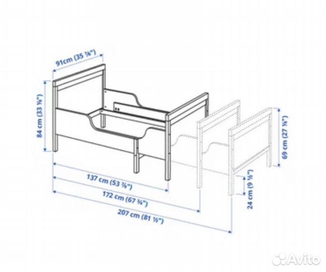 Кровать раздвижная IKEA Сундвик\ luroy