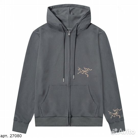 Зип худи arcteryx серое с бронзовым