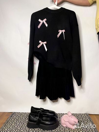 Свитер, юбка плиссе тёплая и красивая