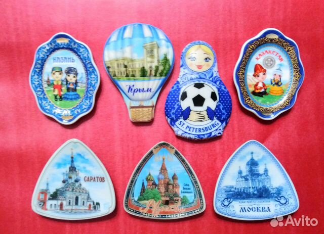 Магниты на холодильник города России керамика
