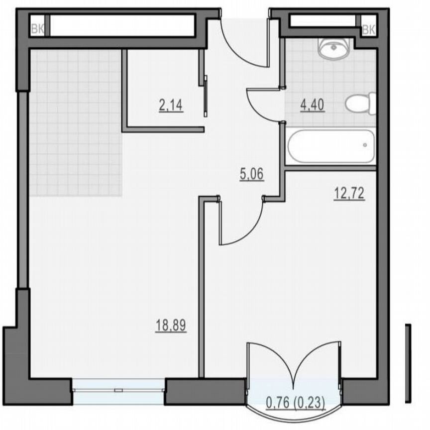 1-к. квартира, 43,2 м², 15/28 эт.