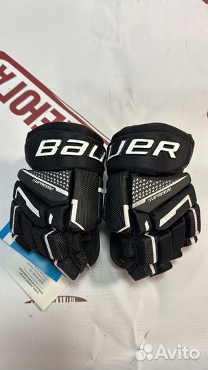 Краги Bauer Mach 9 черные с белой полоской