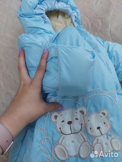 Зимний комбинезон- конверт для новорожденных