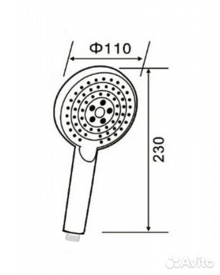 Душевая лейка Orange O-Shower OS03B d 110 мм, 3 режима, черный матовый