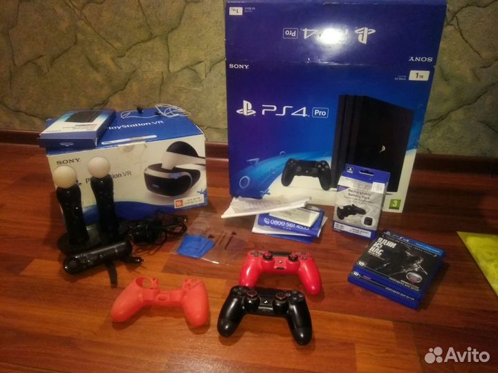 Ps 4 Pro (2 Dualshock) + VR Комплект (2 Move) +
