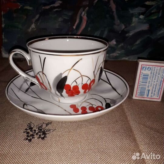 Чайный сервиз Дулево. Кофейный. Кизил. новый