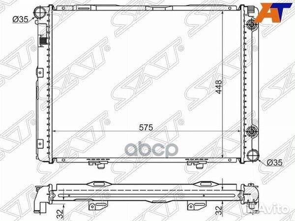 Радиатор Mercedes-Benz 190 82-94 MB0007-1 Sat