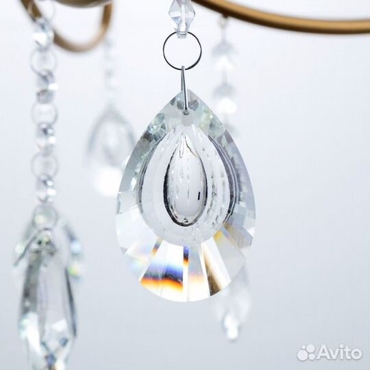 Люстра A3812/5 GD+FGD золото/хрусталь 5x40Вт E14 6