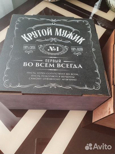 Коробки деревянные подарочные, наполнитель крафт