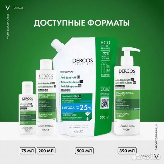 Dercos Vichy Интенсивный шампунь против перхоти с