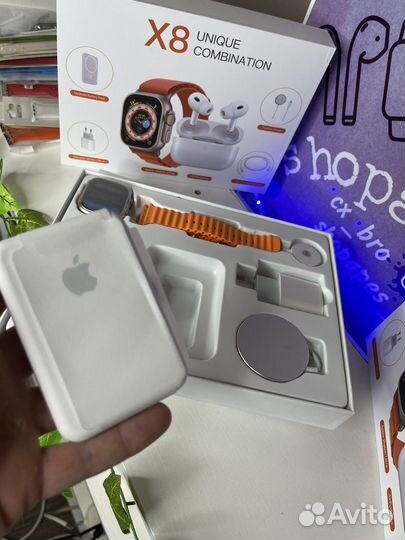 Часы apple watch 8 ультра подарочный набор 6 в 1