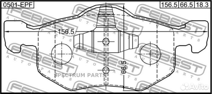 Febest 0501EPF колодки тормозные передние