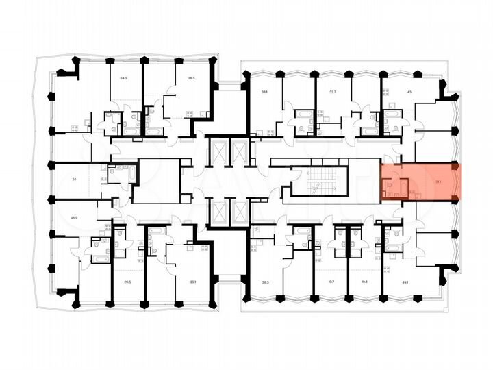 Квартира-студия, 21,1 м², 20/31 эт.