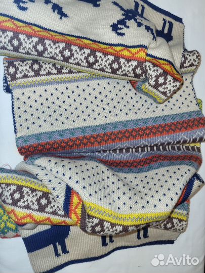 Шарф, с оленями, на Новый год