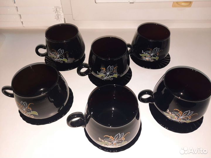 Новый стеклянный кофейно-чайный сервиз