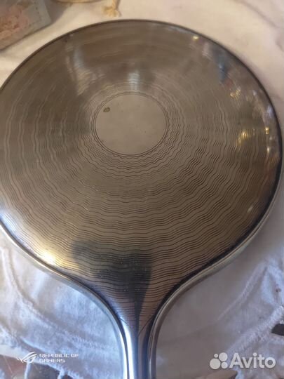 Зеркало ручное винтаж Европа серебрение