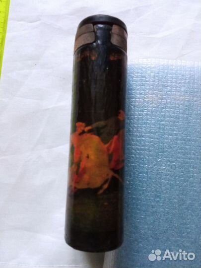 Старинные вещи дерево черный лак папье маше Палех