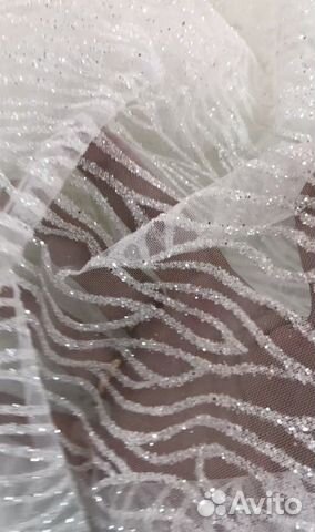 Ткань глитер молочный
