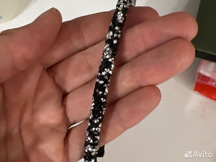 Ободок мягкий со стразами резаными