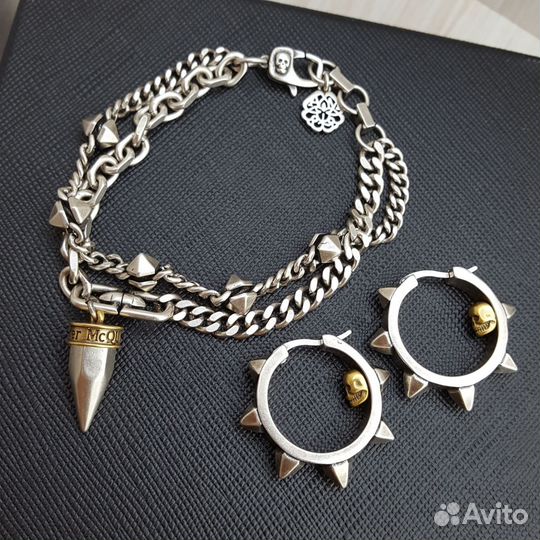 Серьги, браслет Alexander McQueen premium