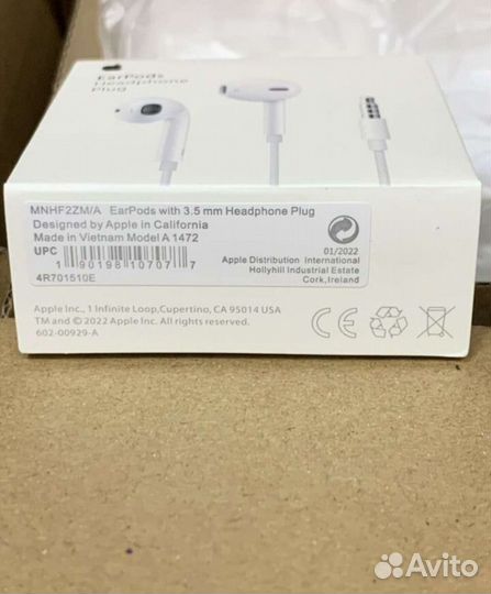 Наушники Apple Earpods 3.5 мм Оригинал