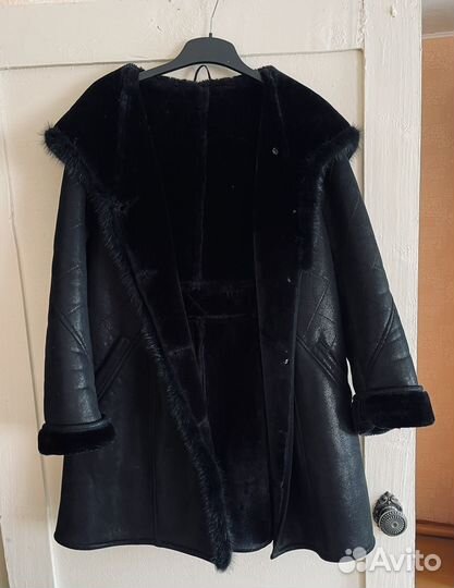 Дубленка женская с капюшоном