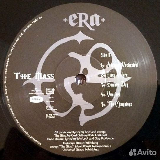 Виниловая пластинка Era - The Mass (Black Vinyl LP