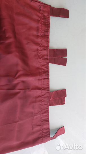 Штора из красной тафты